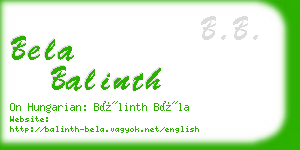 bela balinth business card
